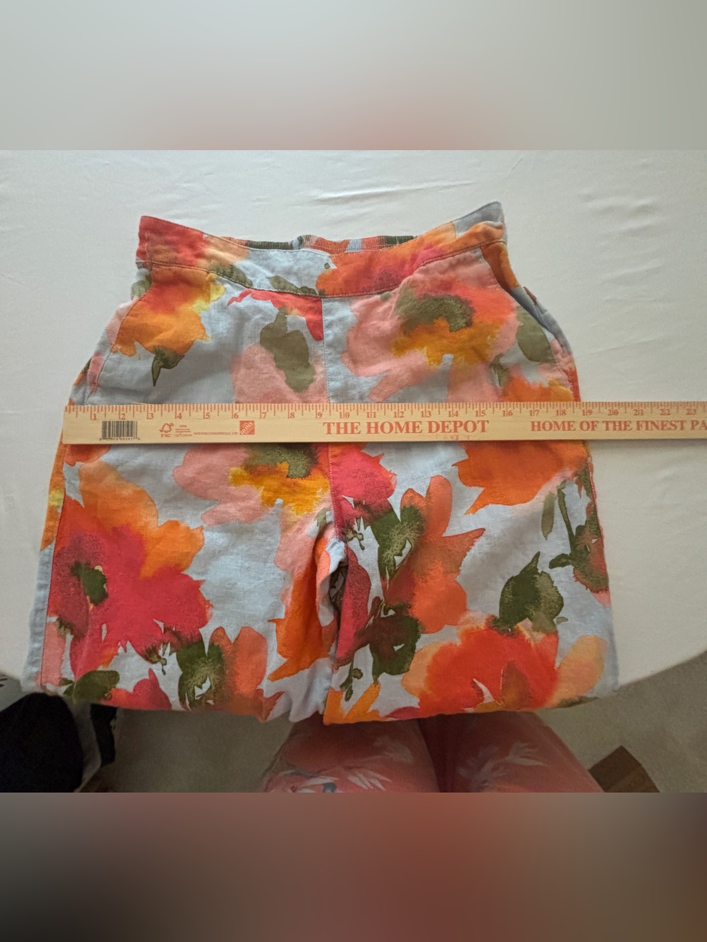 Joie Linen Lightweight Floral Wide Leg Culottes Women’s M Fun Orange & Bue - Picture 8 of 8